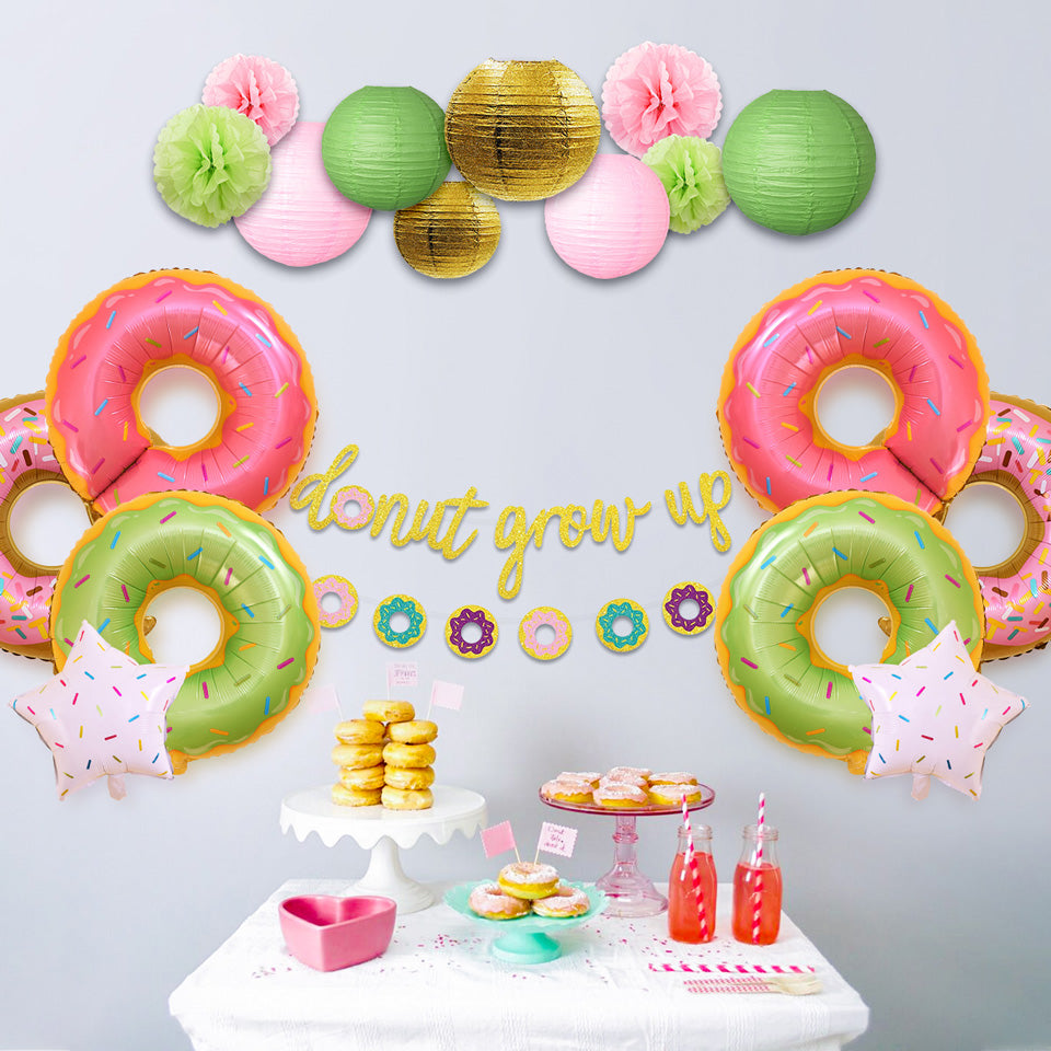 Donut Grow Up Kids Birthday Decoration Kit