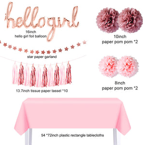 Hello Girl Rose Gold Party Kit