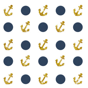 navy party decorations confetti
