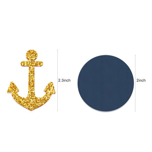 navy party decorations confetti