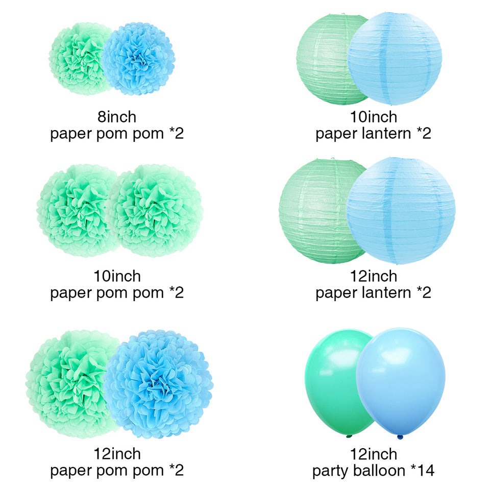 Octopus Party Decoration flowers lanterns balloons