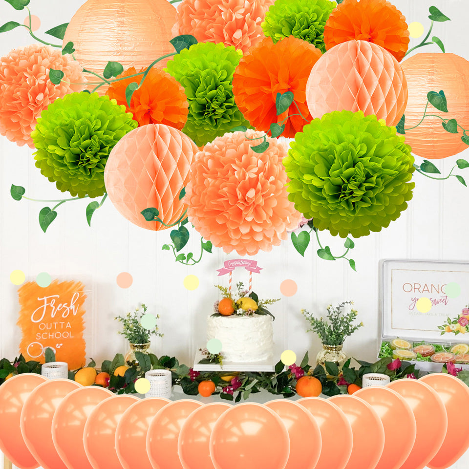 Orange Green Party Decoration Kit