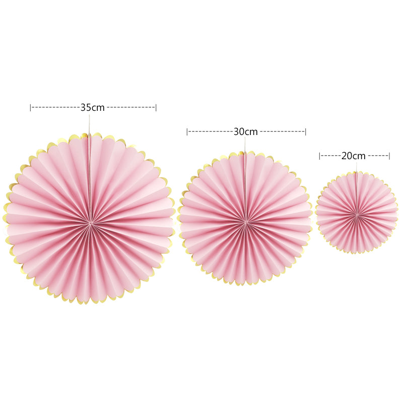 3pcs/set  Paper Fans for Party Decoration