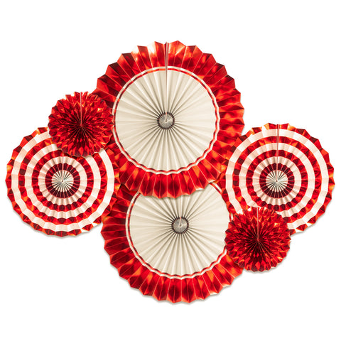 Image of Wine Red Paper Fans