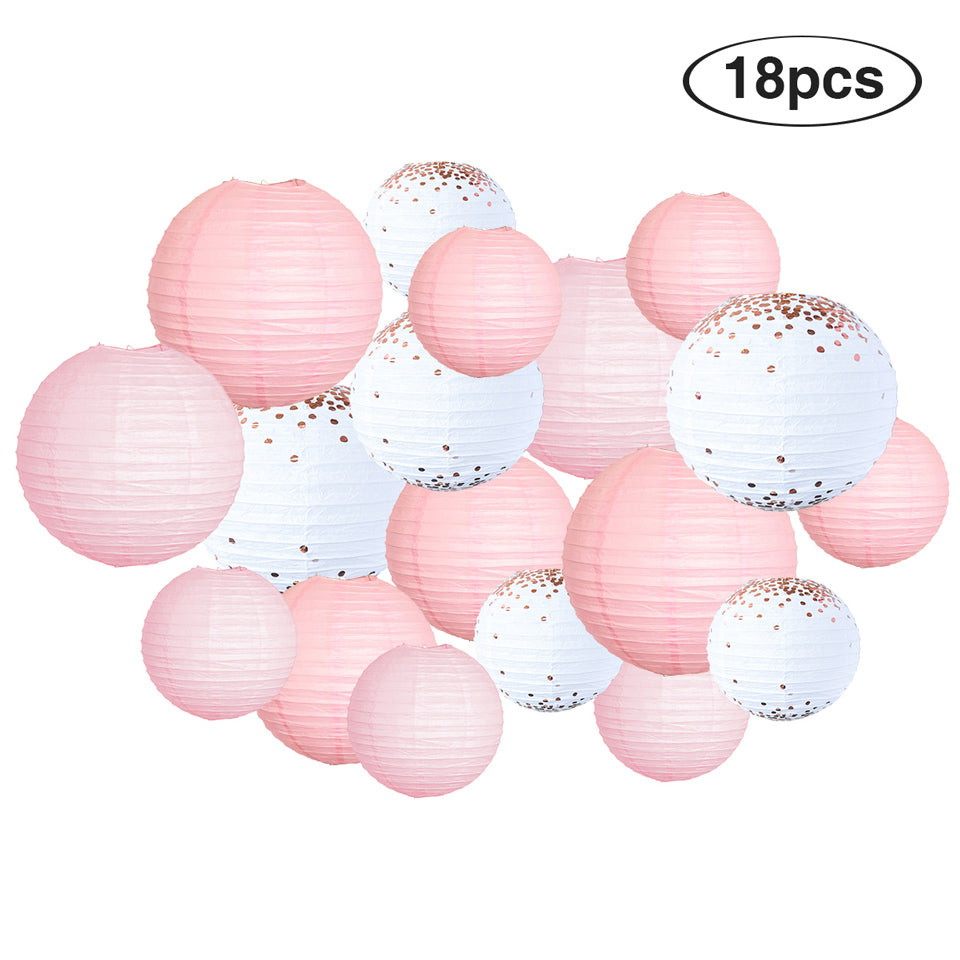 Pink Rose Gold Paper Lanterns