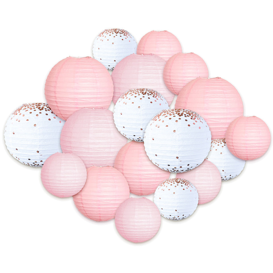 Pink Rose Gold Paper Lanterns