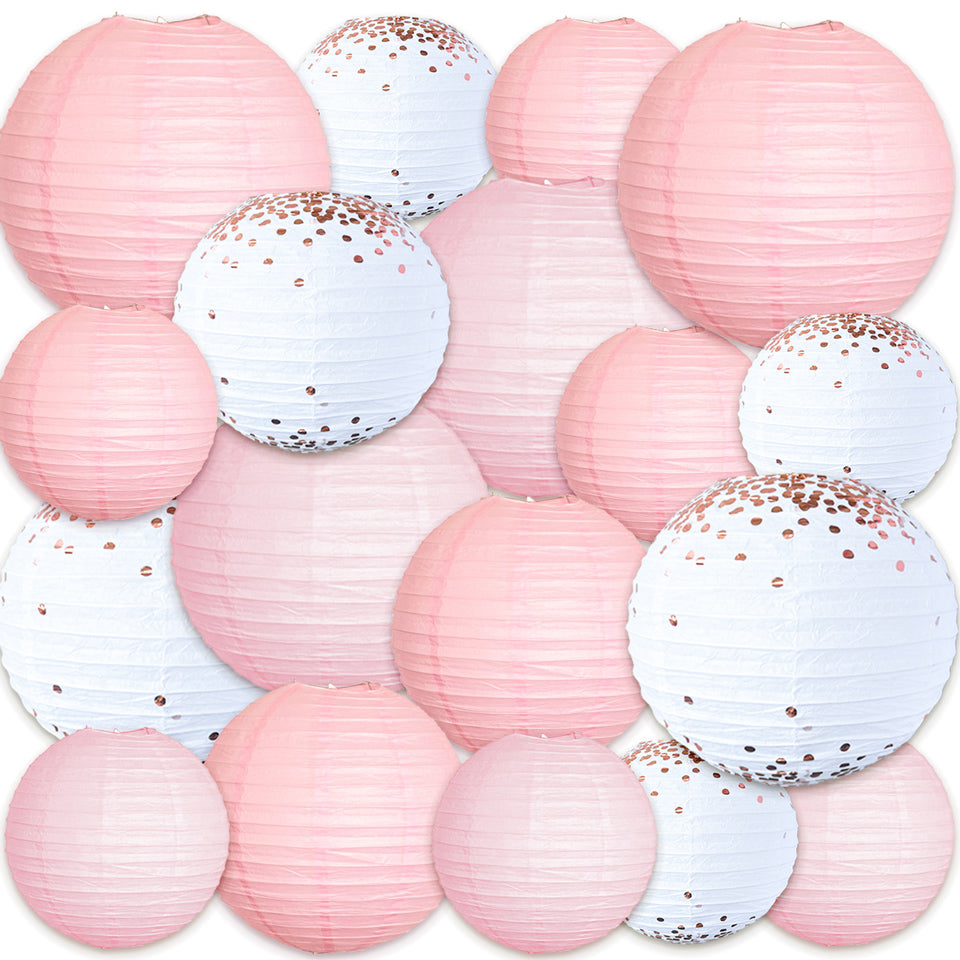 Pink Rose Gold Paper Lanterns