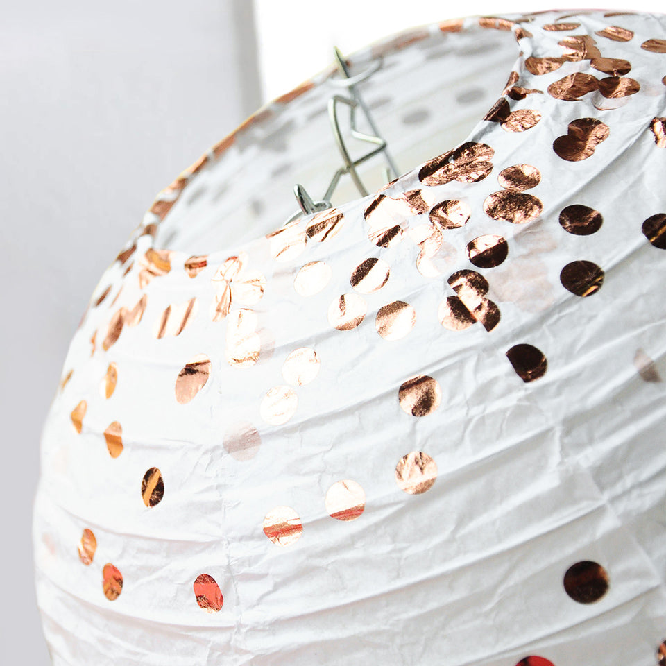 Rose Gold Paper Lanterns Details