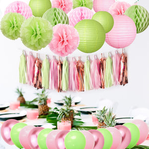 Pink Green Party Decoration Kit