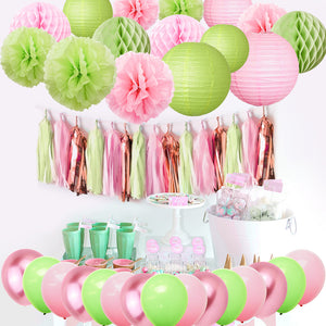 Pink Green Party Decoration Kit