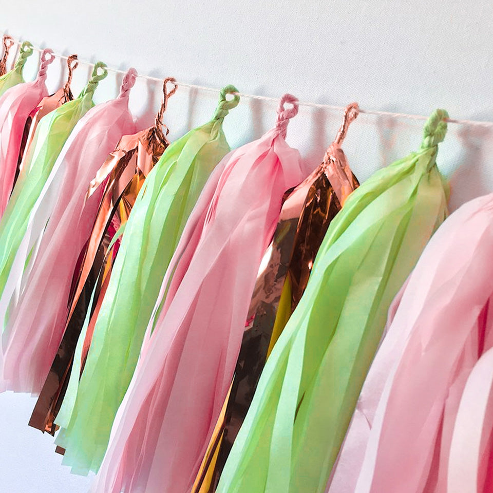 Pink Green Party Decoration Kit tassel
