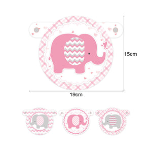 Pink Elephant Girl  Baby Shower banner size
