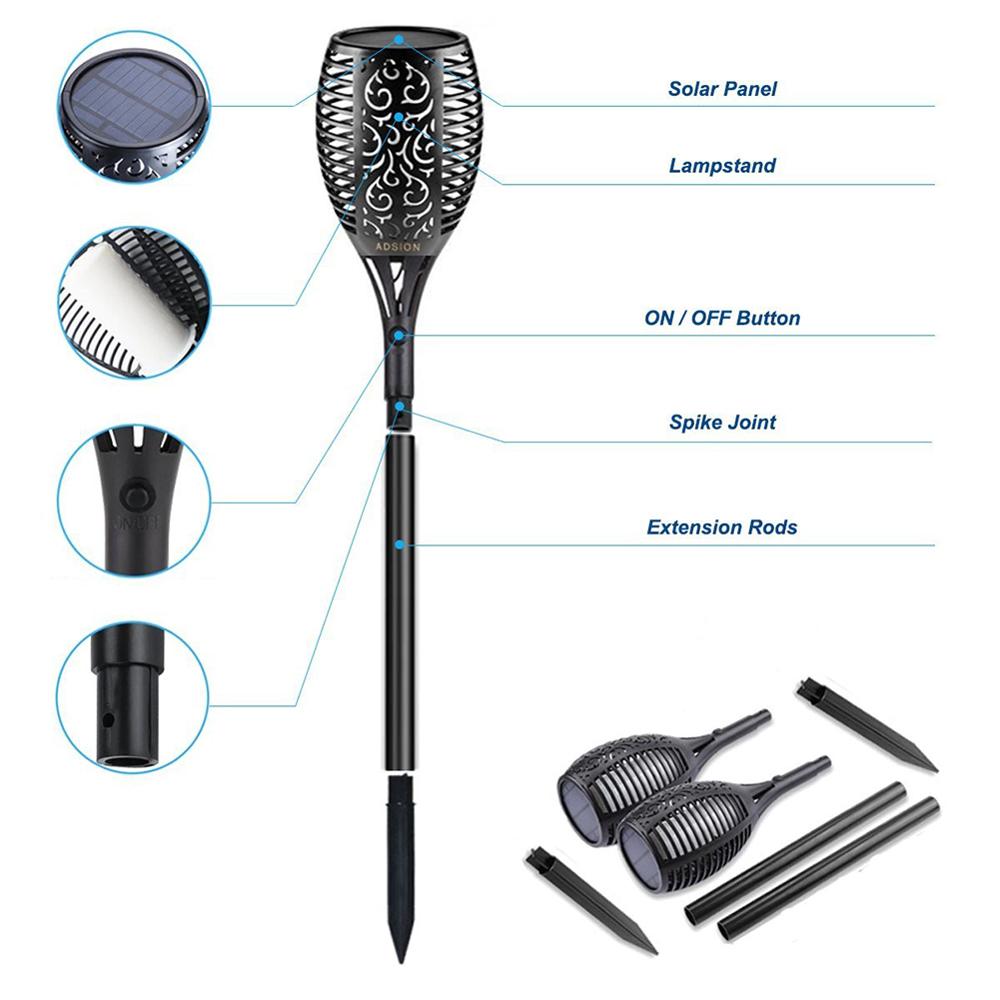 33 LED Soft Light Control Solar Flame Torch