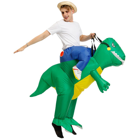 Image of Adult Kid Inflatable Dinosaur Costume
