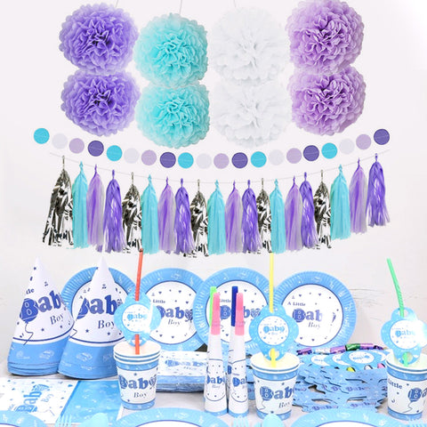 Image of Purple Blue White Party Decor
