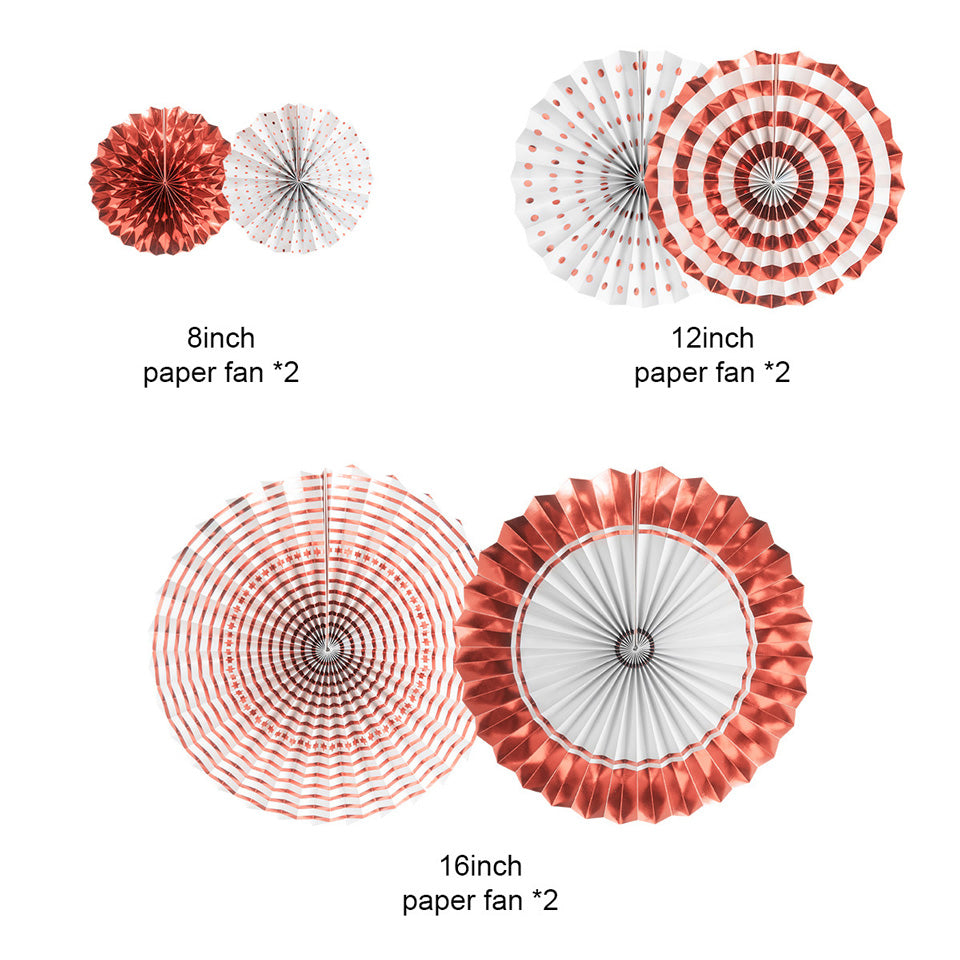 rose gold party decorations paper fans