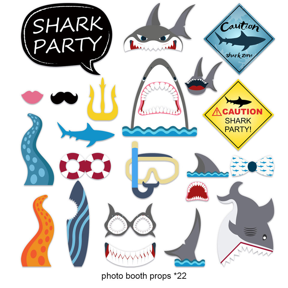 Shark Birthday Party Decoration Photo props
