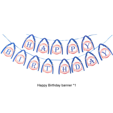 Image of Shark Birthday Party Decoration banner