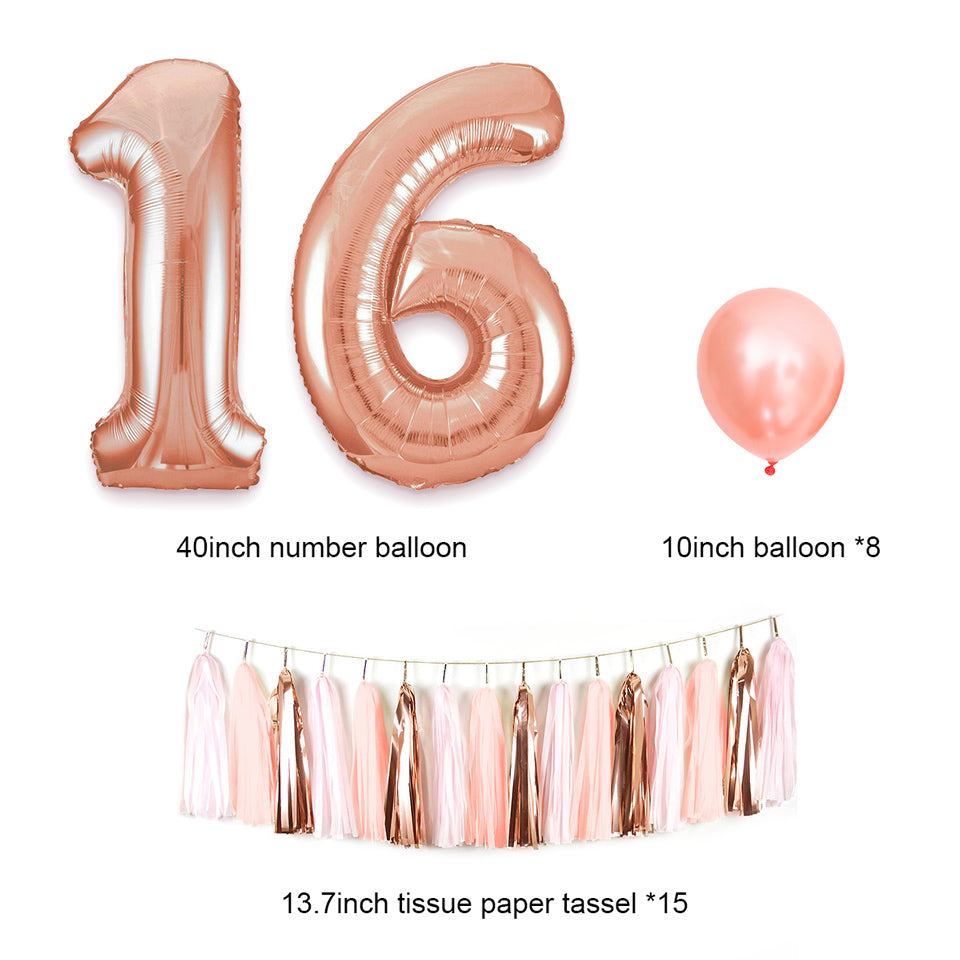 Sweet 16 Decorations Balloon Tassel
