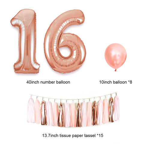 Image of Sweet 16 Decorations Balloon Tassel